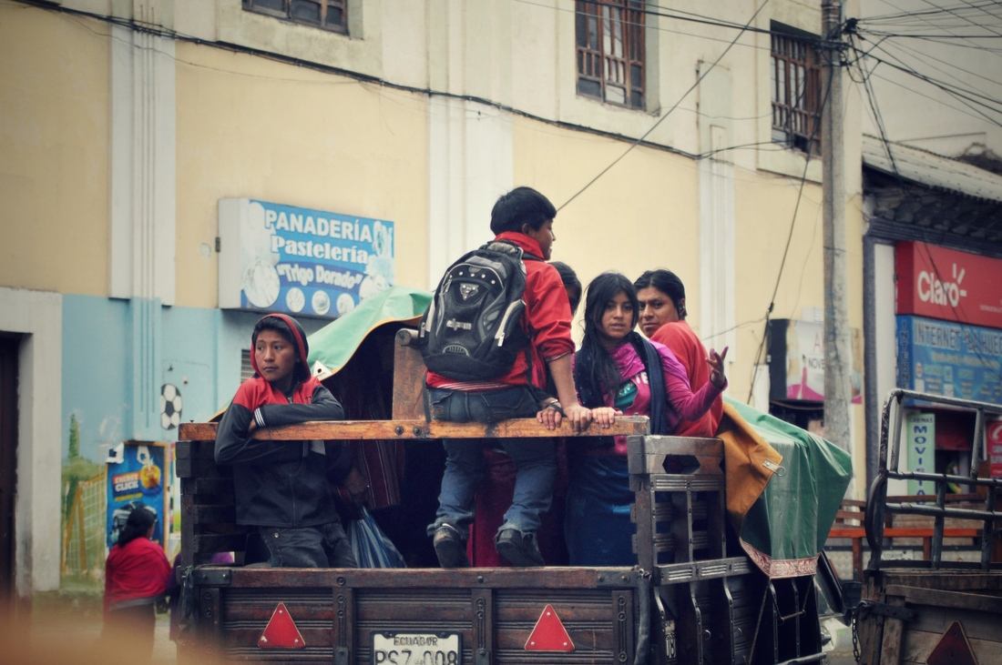 Famille dans les rues de Riobamba