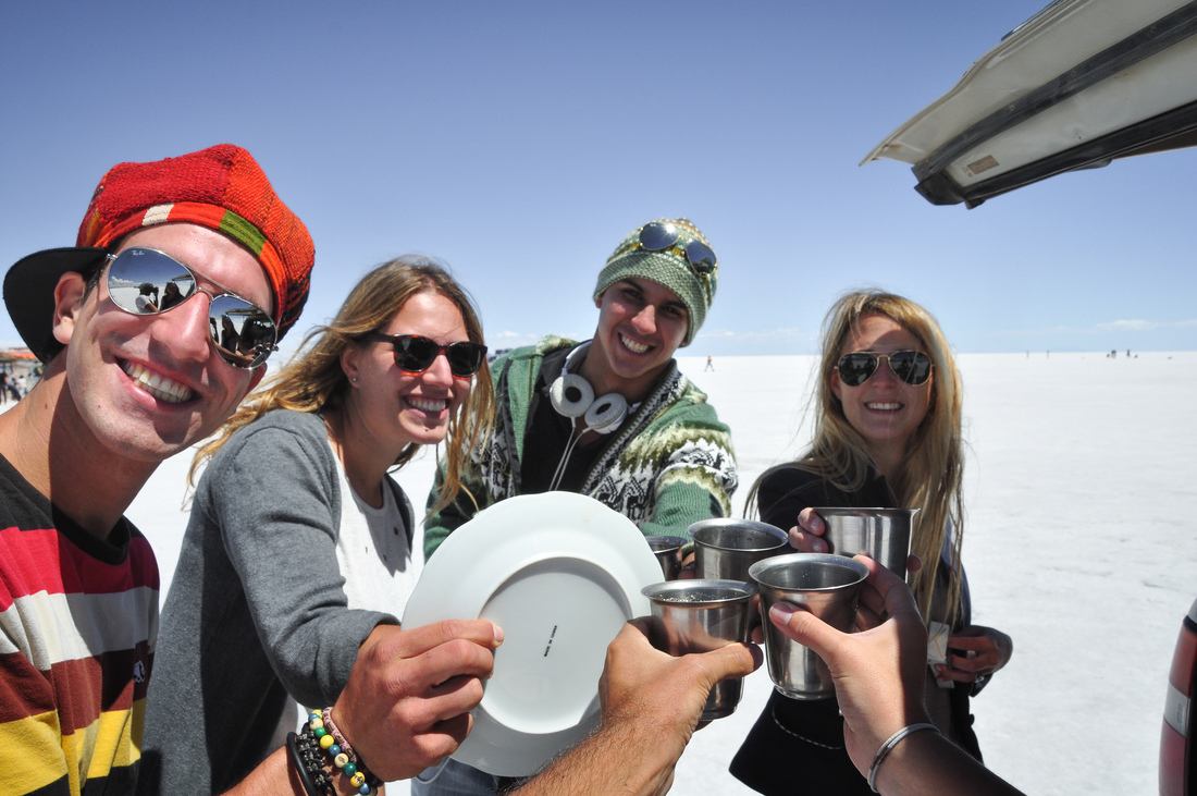 Pause déjeuner, salar d'uyuni
