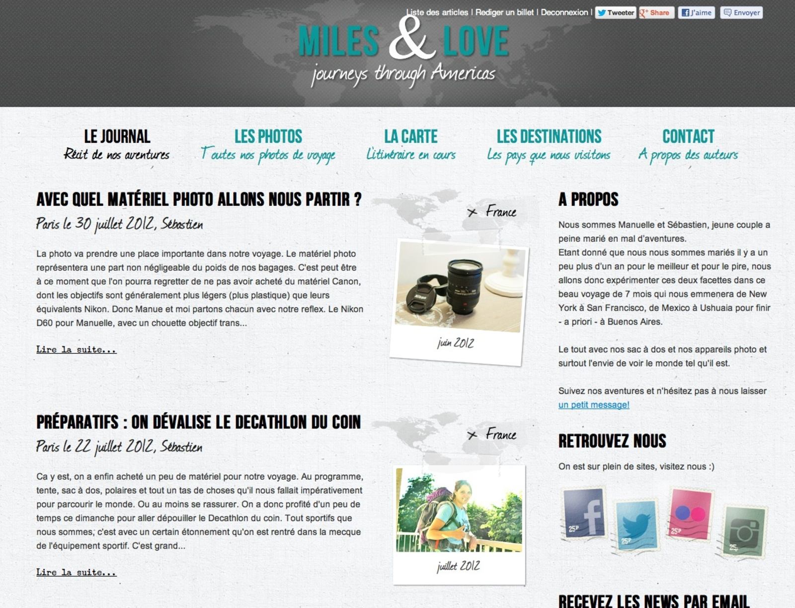 Ancien site milesandlove