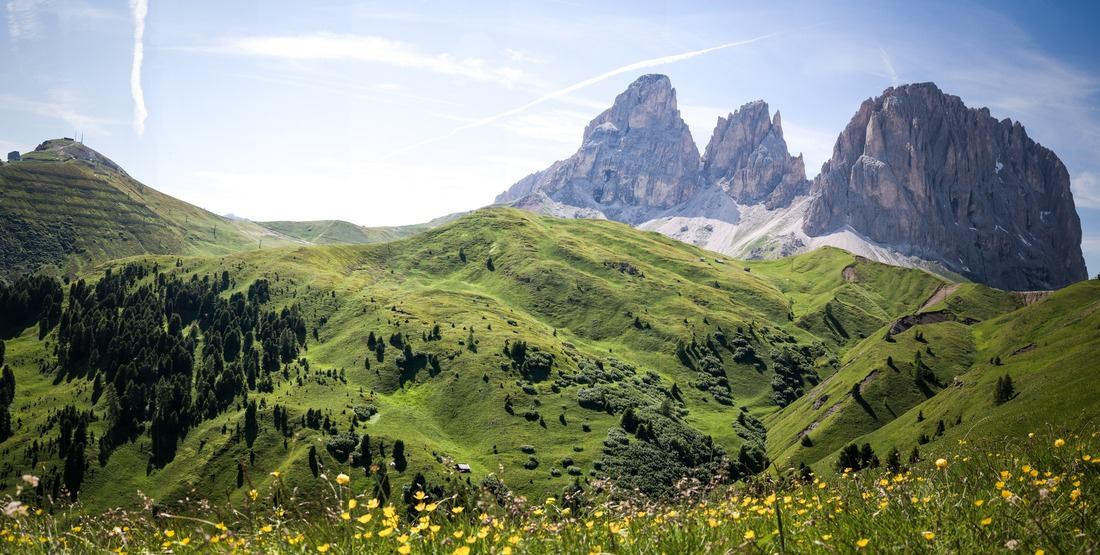Panorama Passo Sella en Italie