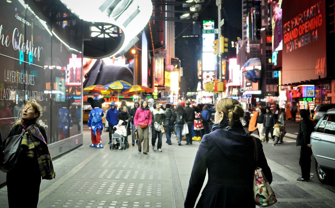 Manuelle en direction de Times Square