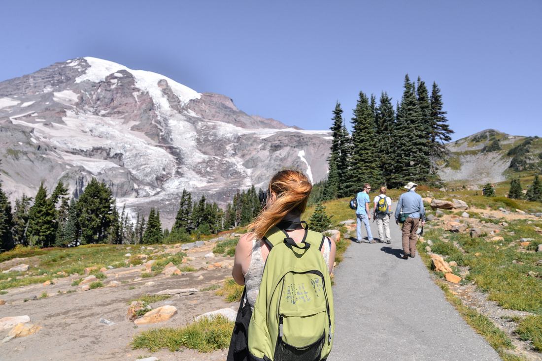 Vue sur le Mt Rainier depuis le trail