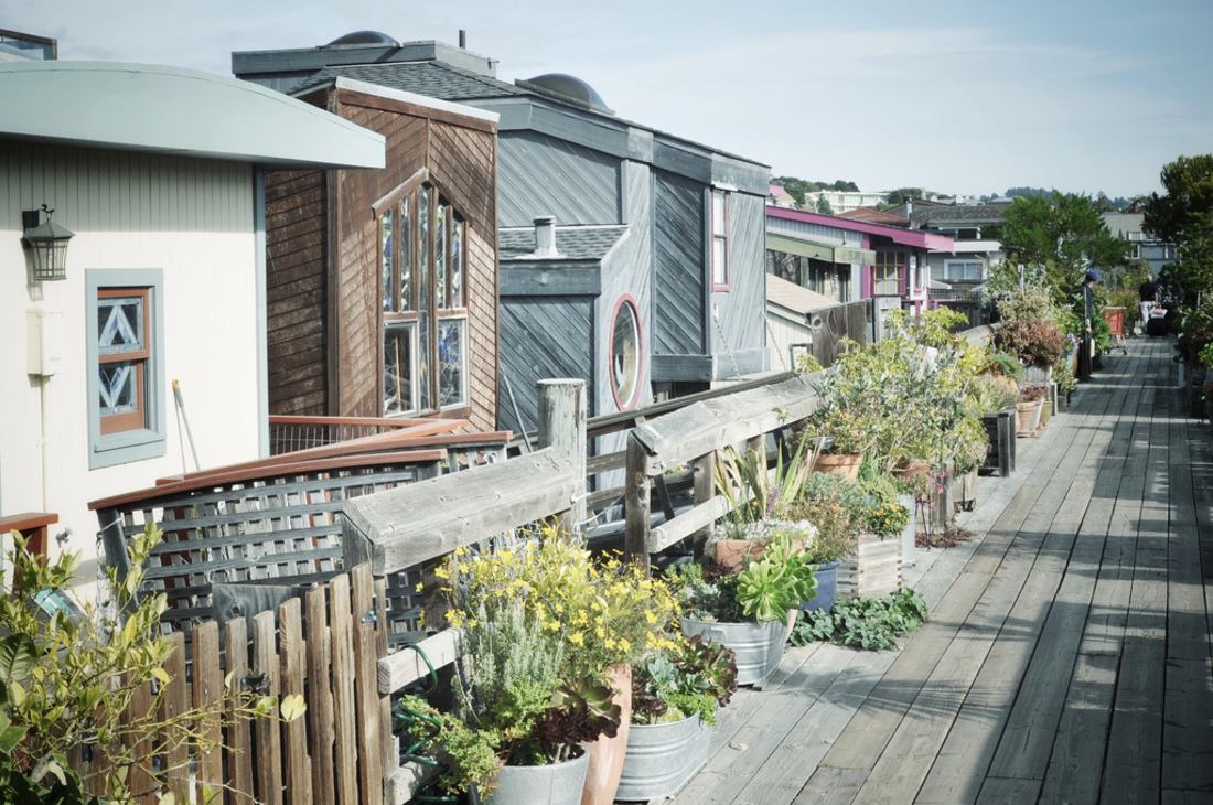 Jolies maisons flottantes de Sausalito