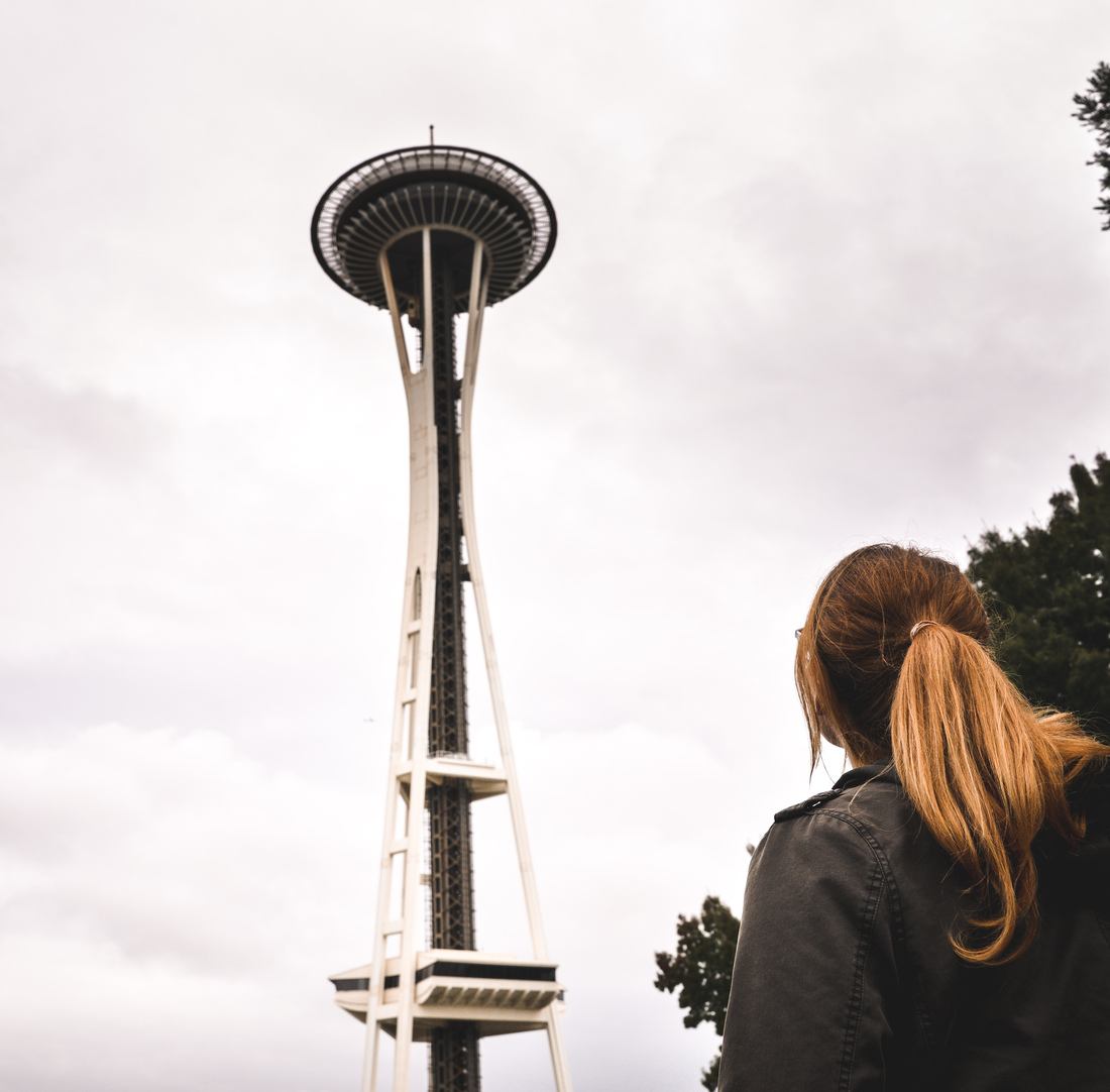 Manue avant la visite de Space Needle
