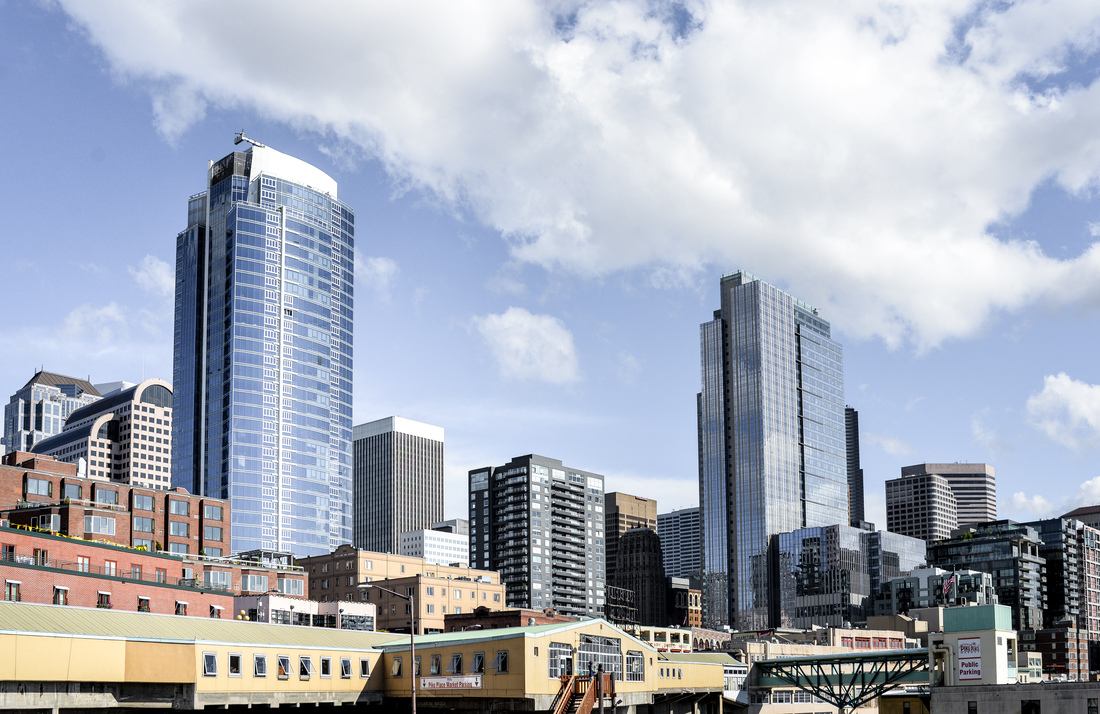 Vue sur Seattle depuis Pike Market