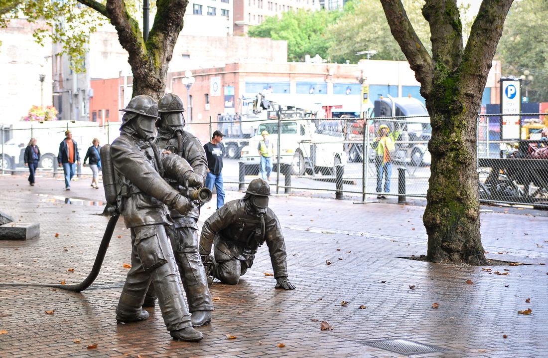 Burn man à Occidental Park de Seattle