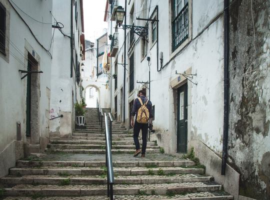 Un des nombreux escaliers
