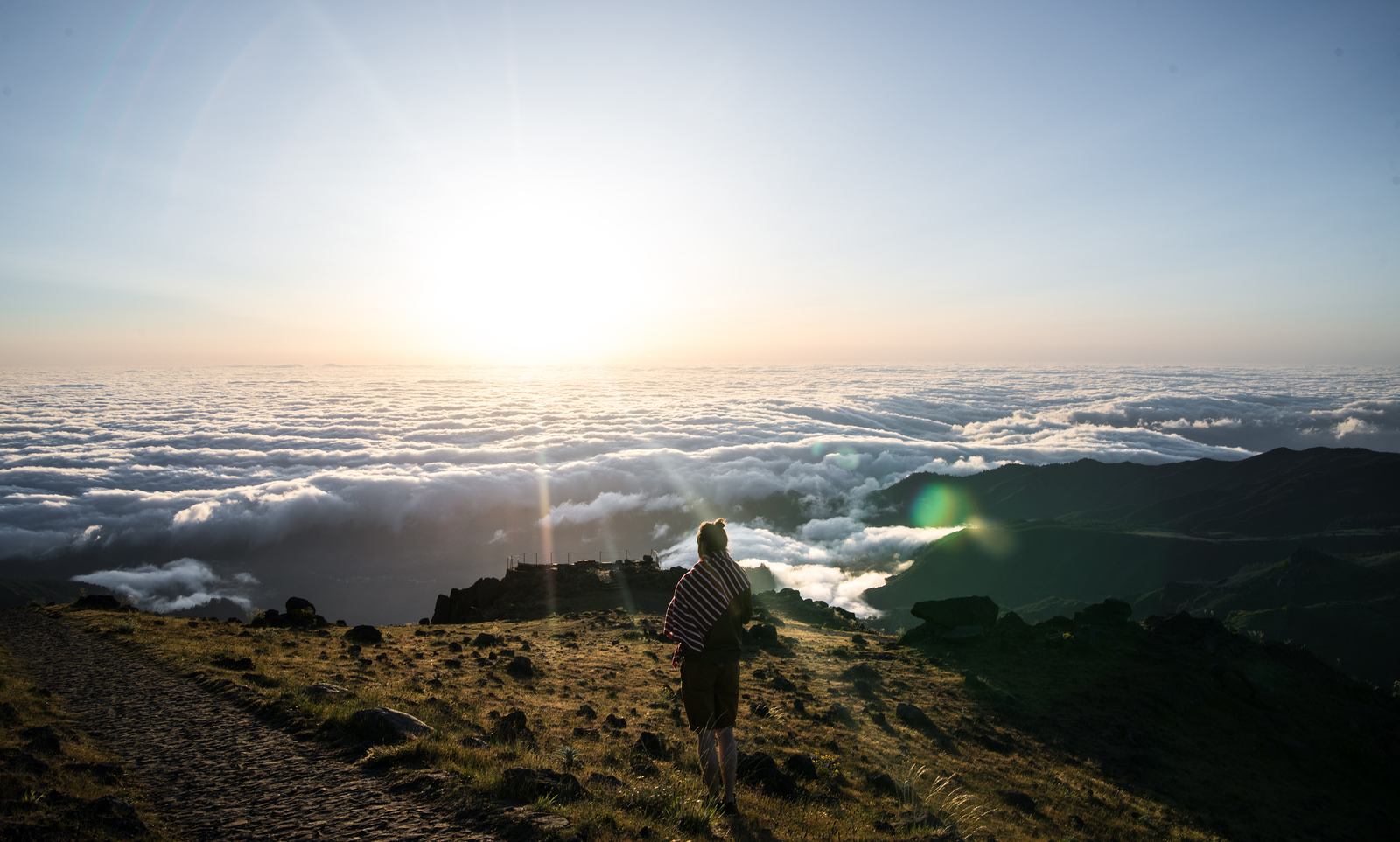 Seb en haut de Pico do Arieiro