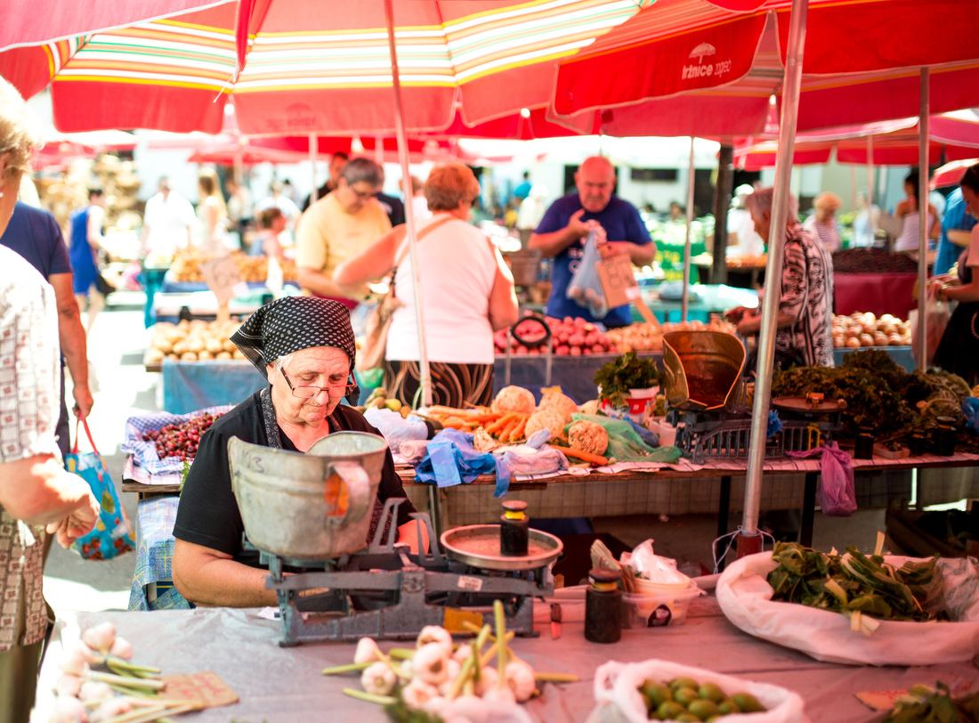 Sur le marché Dolac