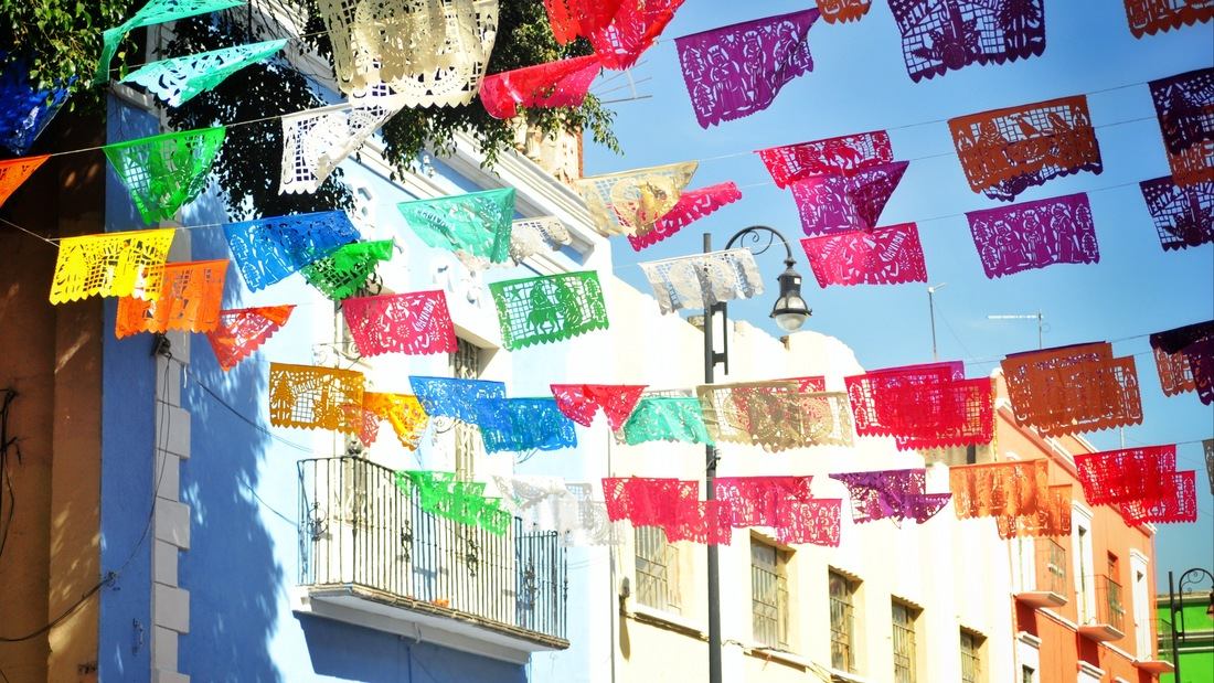 Rue de Puebla au Mexique