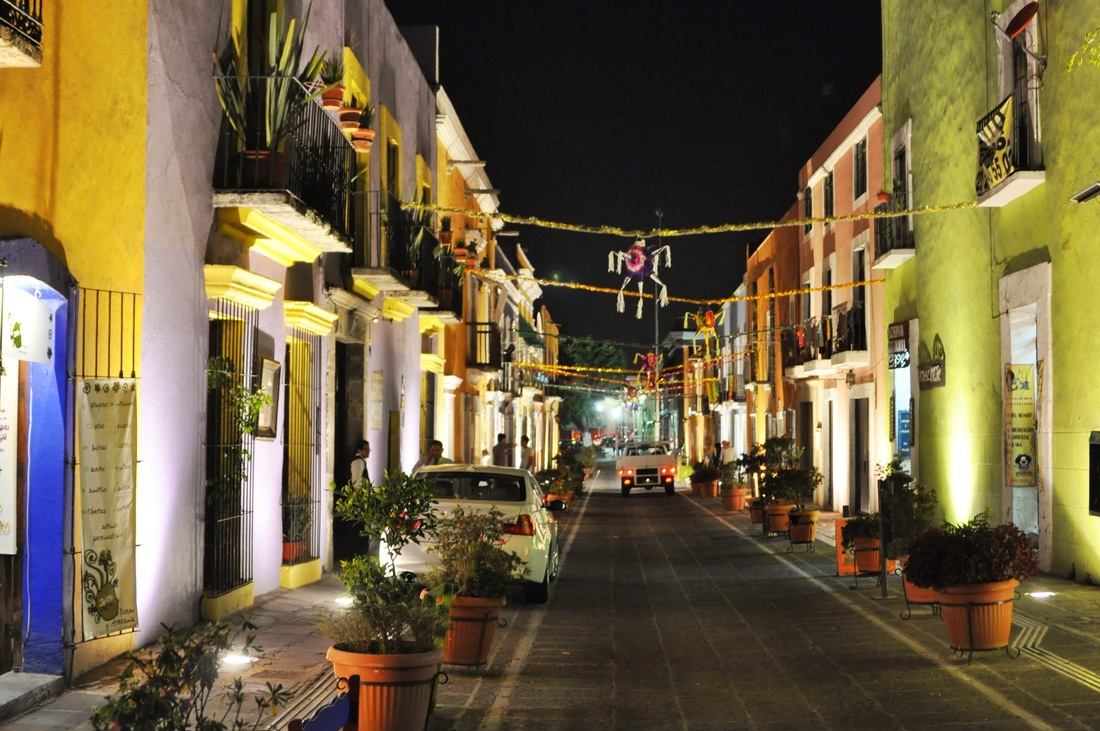 Rues de nuit à Puebla