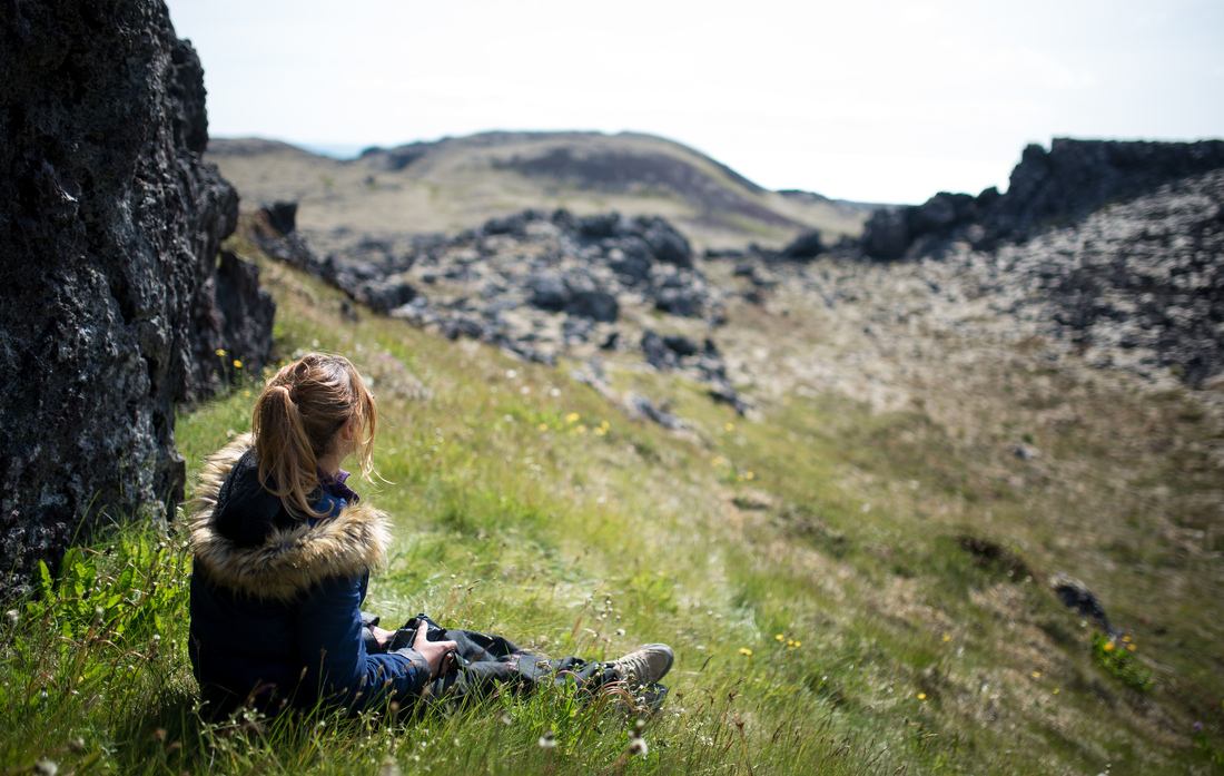 Dans le cratère d'un volcan islandais