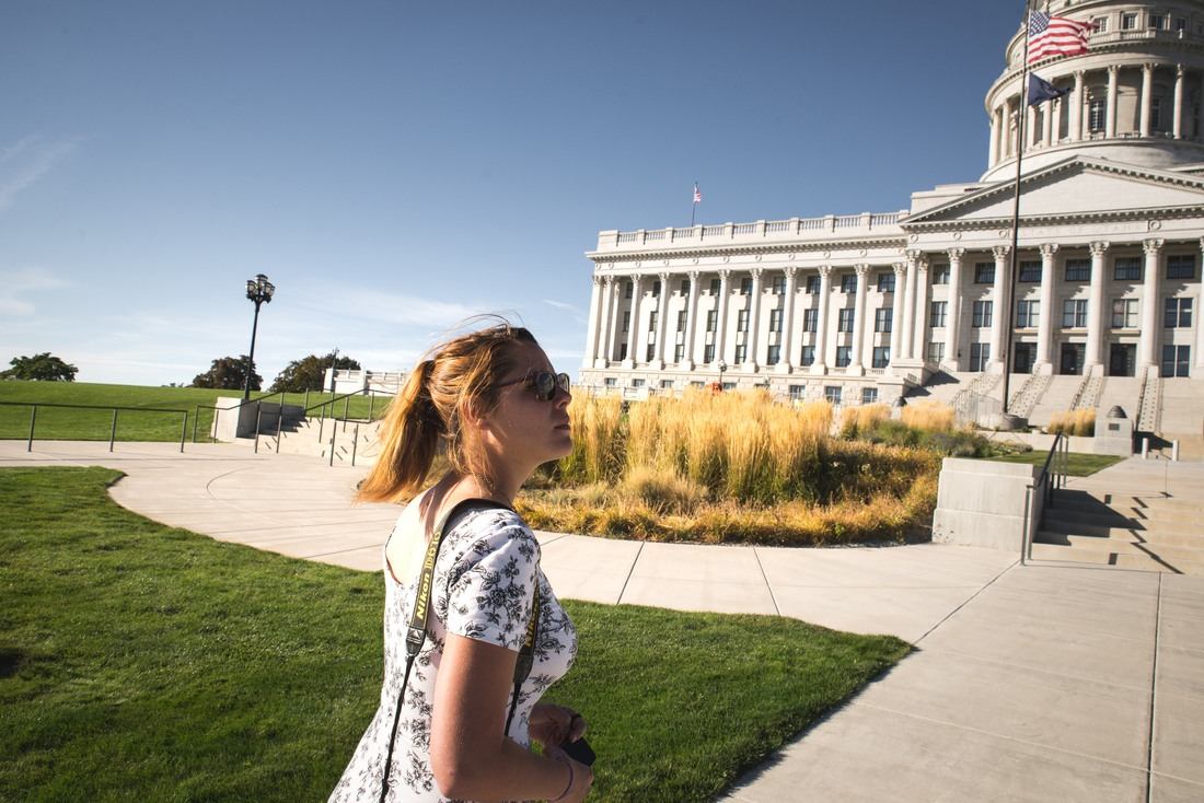 Manue en direction du capitole de SLC
