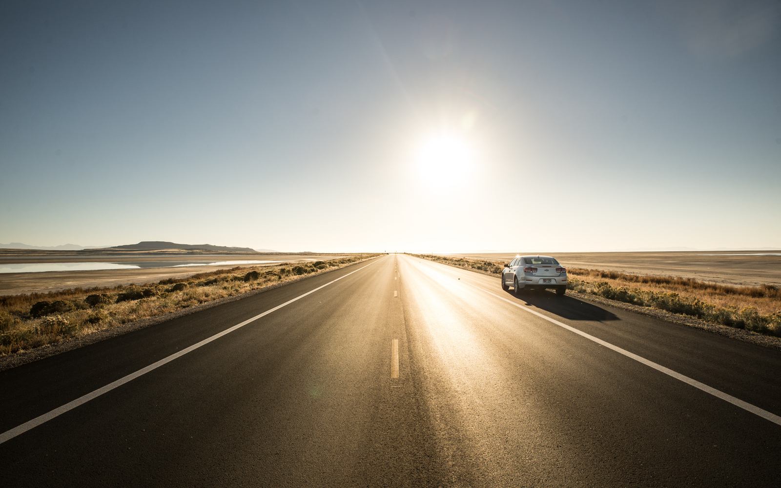La superbe route vers Antelope Island La superbe route vers Antelope Island