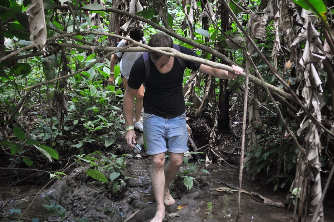 Barefoot in jungle