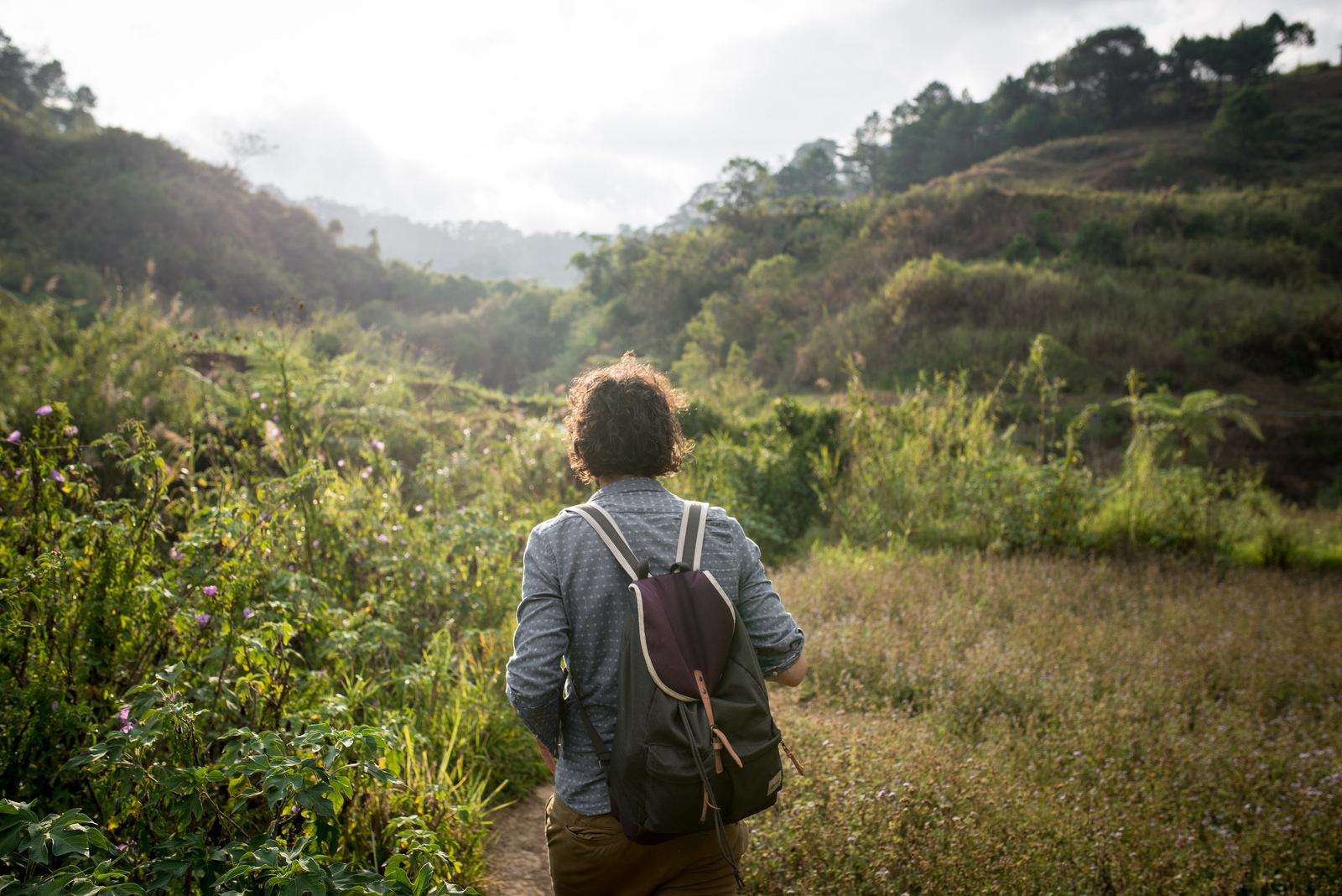 Seb dans les rizières