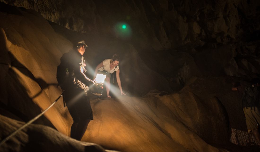 En pleine exploration de The Cave, à Sagada