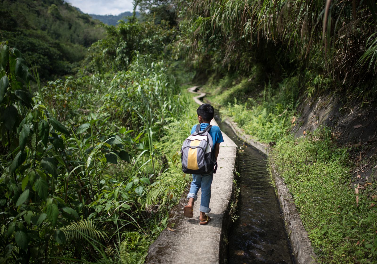 De retour de l'école 