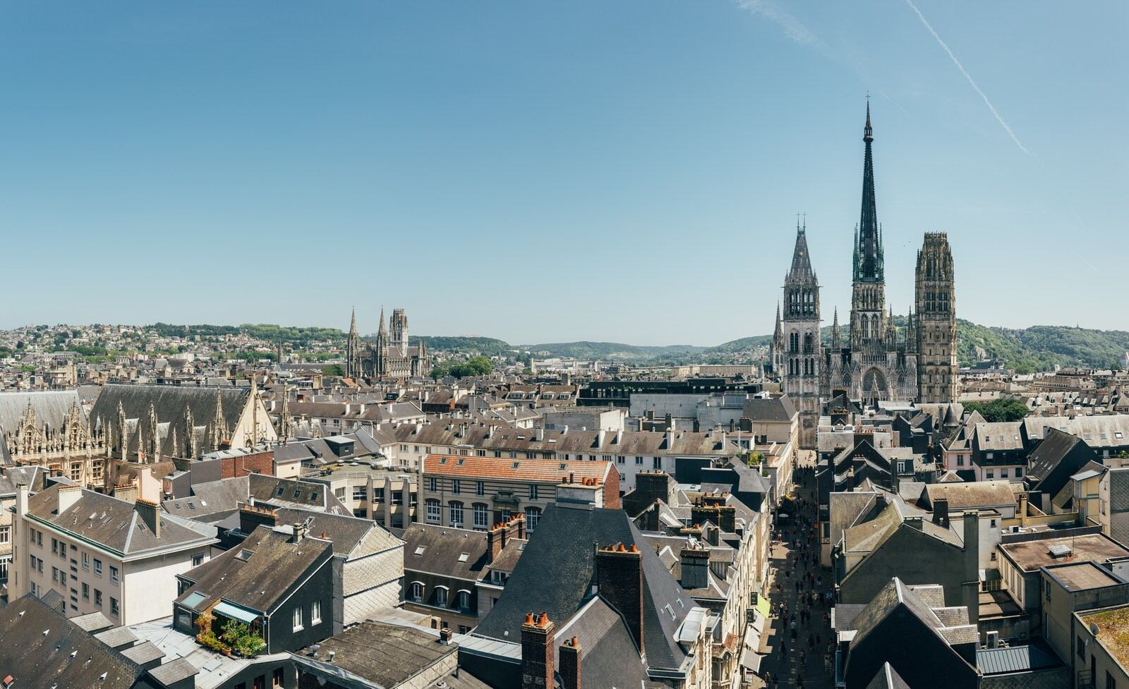 Rouen rive droite vue depuis le beffroi du gros horloge
