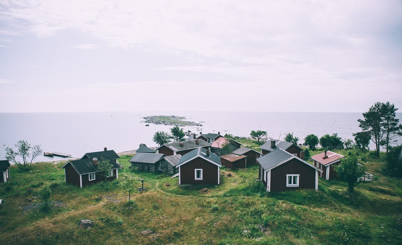 Maisons sur l'île de Maakalla