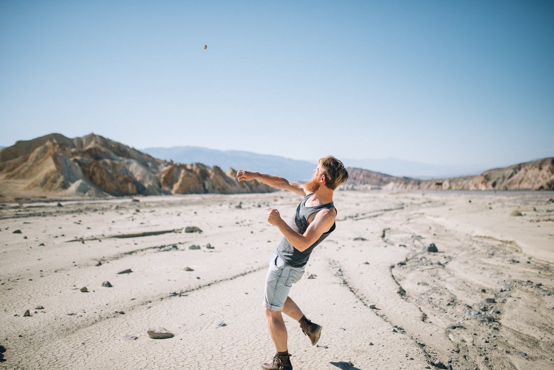 Aurélien dans le désert de Death Valley