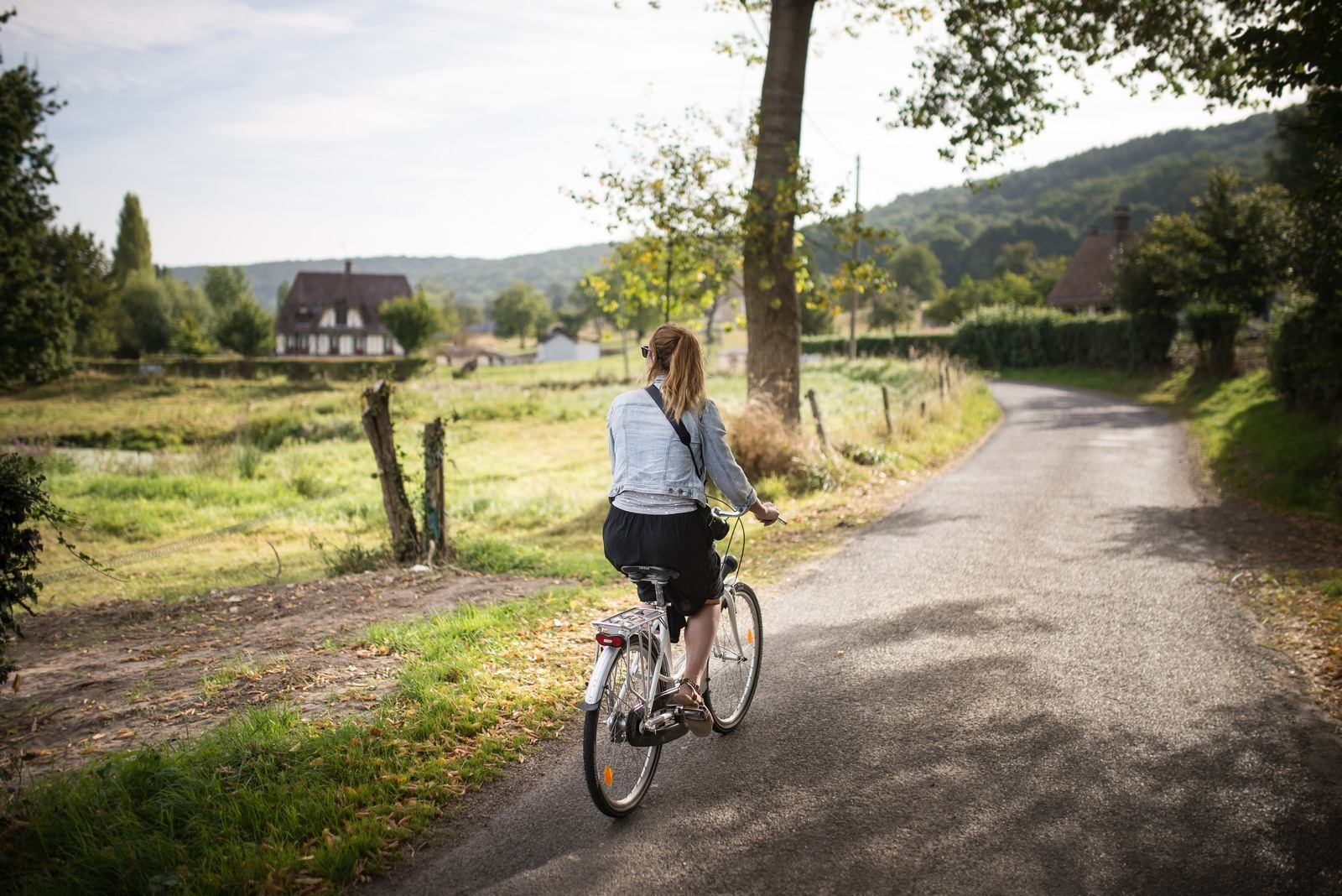 Faire du vélo, marais Vernier, Eure