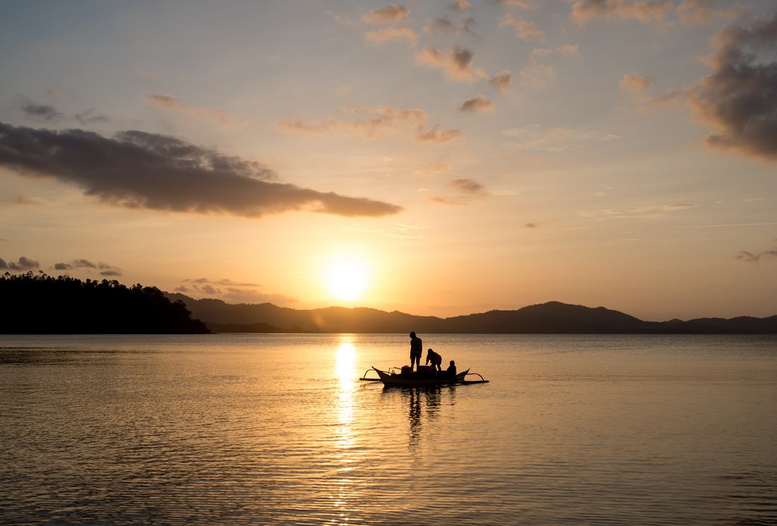 Coucher de soleil à Port Barton 