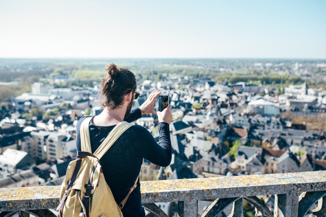 Seb en haut de la cathédrale de Bourges