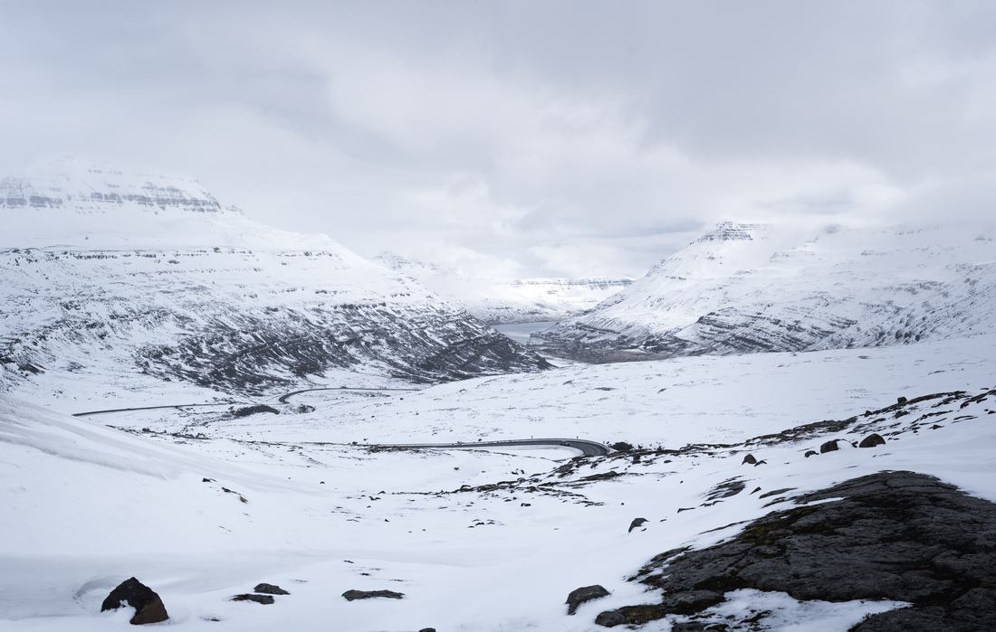 Paysages enneigés vers Seyðisfjörður