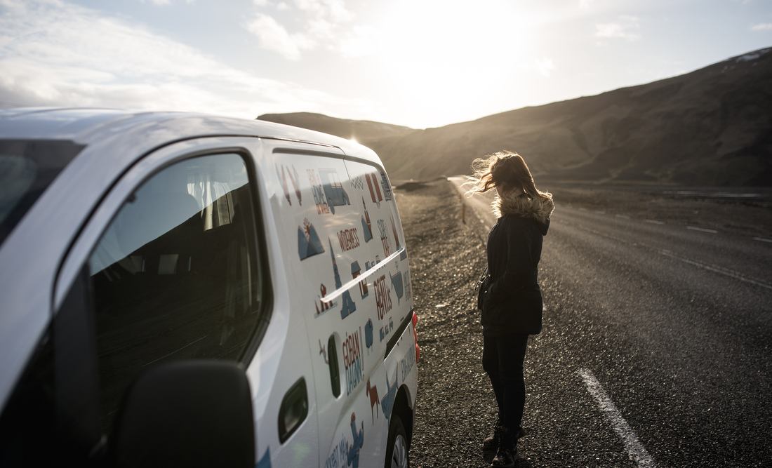 Sur la route, avec le van