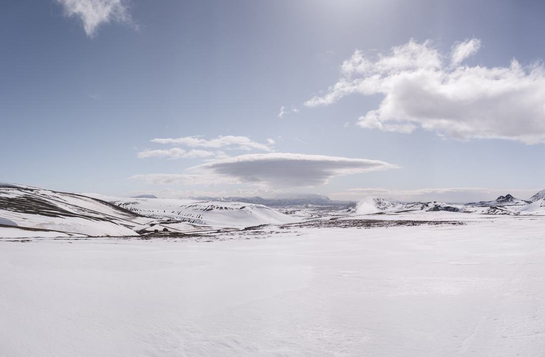 Paysage d'Islande sous la neige 