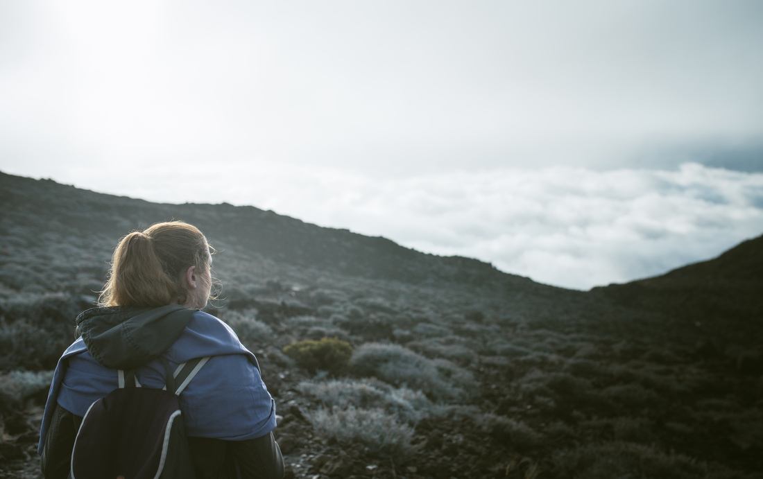 Manue sur le retour du somment du Piton des Neiges 