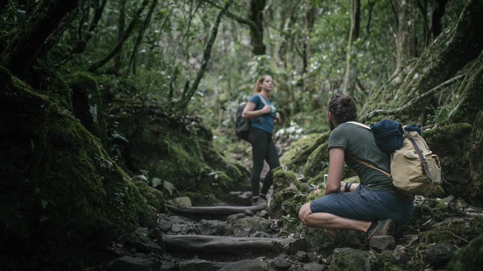 Petit break pendant l'ascension du piton des neiges
