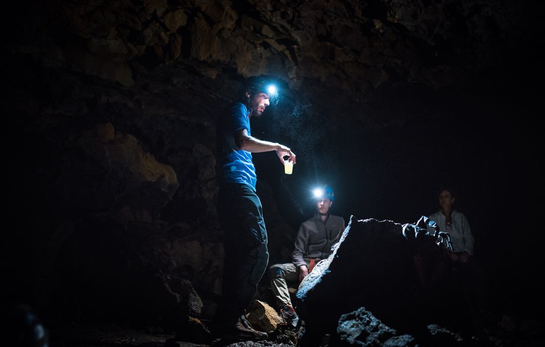 Petite pause durant l'exploration