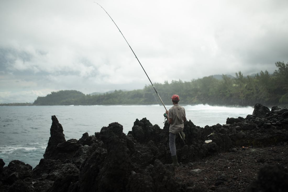 Pecheur, cote sud de la Réunion