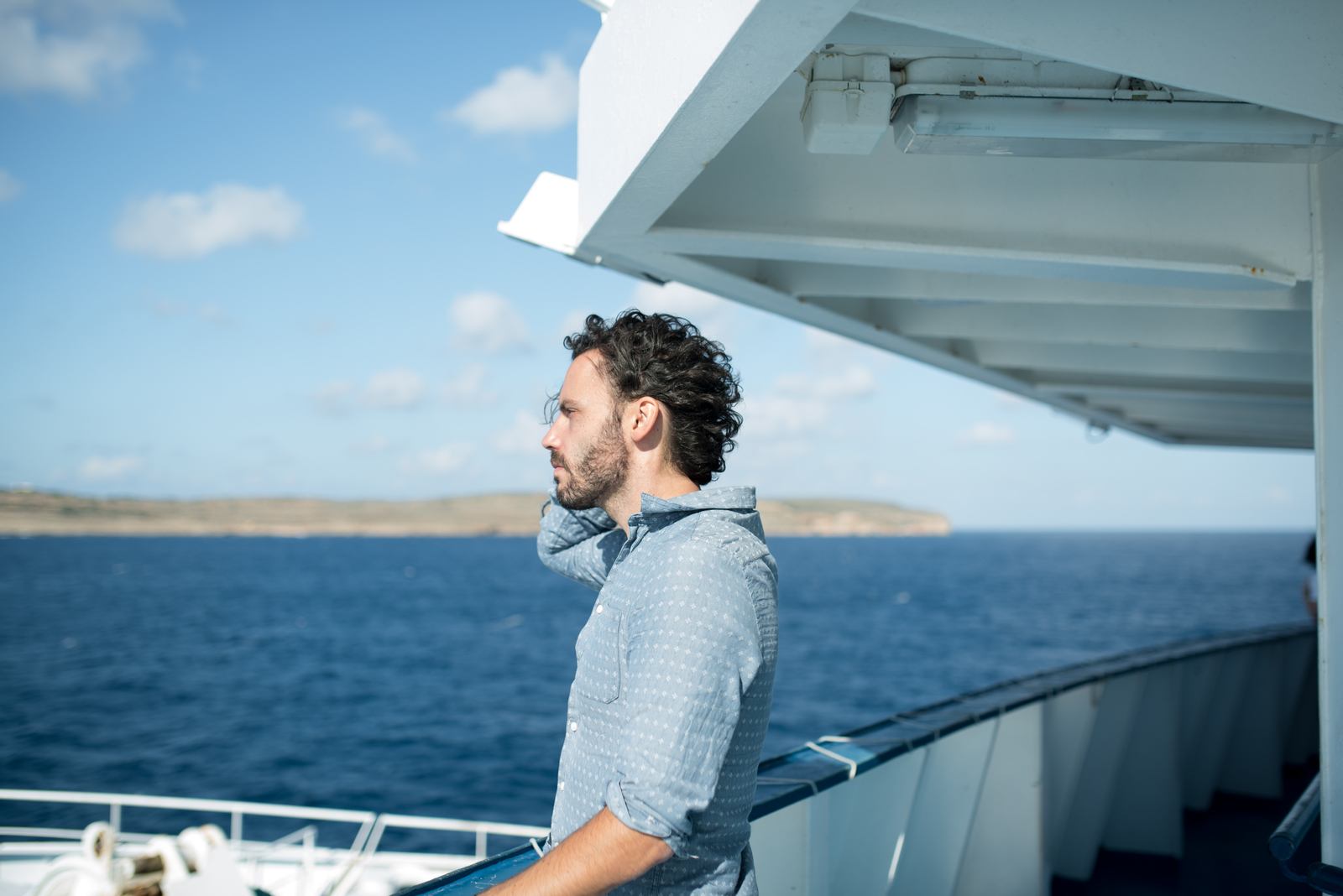 Seb, sur le bateau direction Gozo
