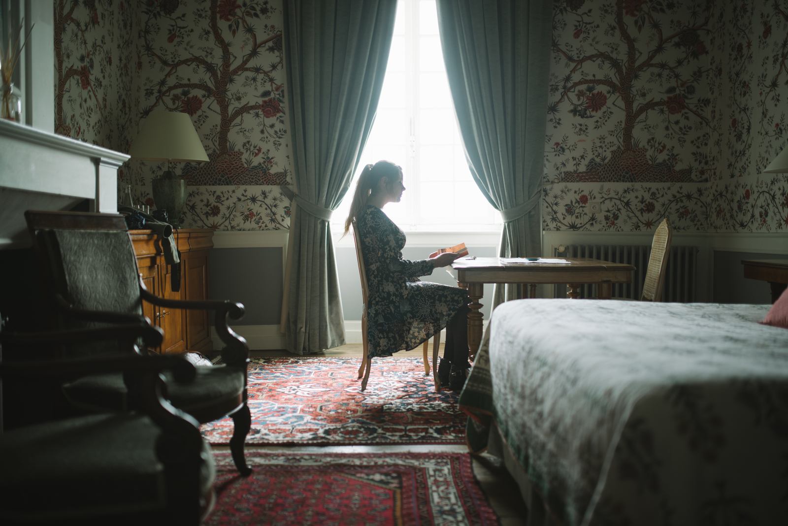 Dans la chambre du château de la Ballue