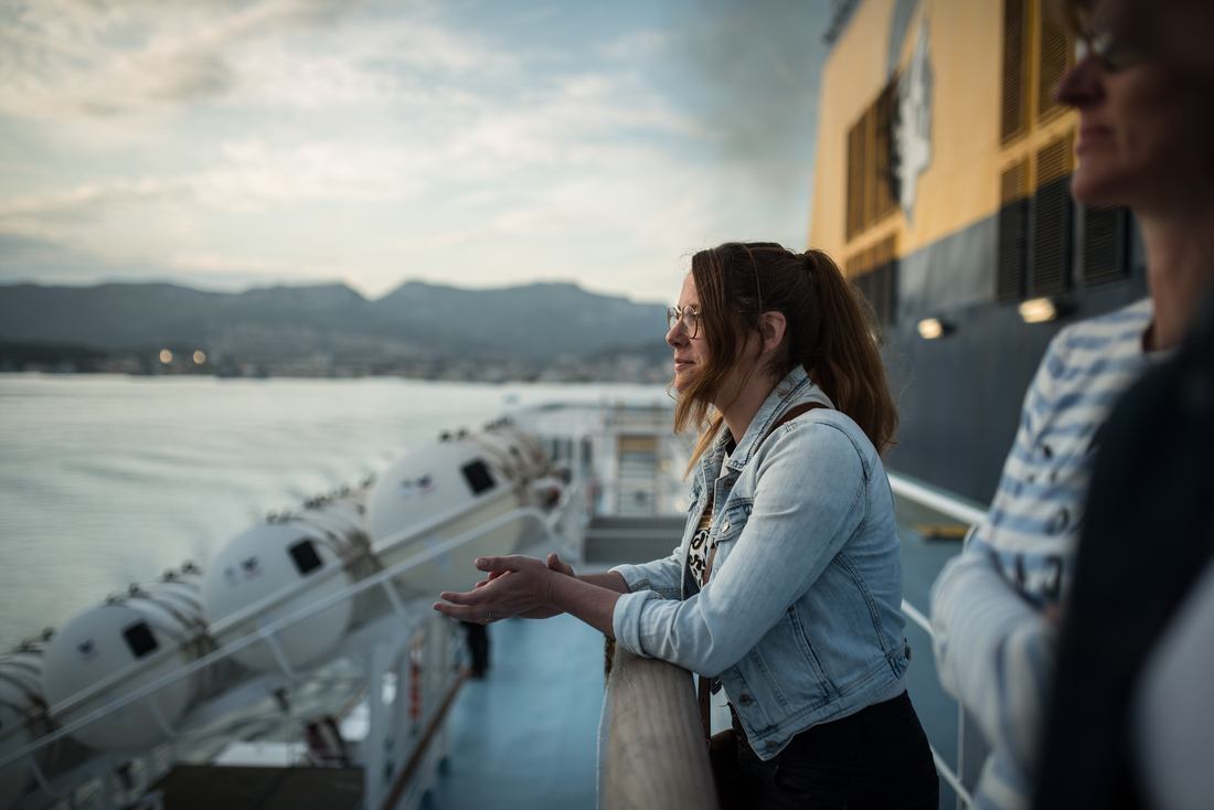 Coucher de soleil à bord de Corsica Ferries 