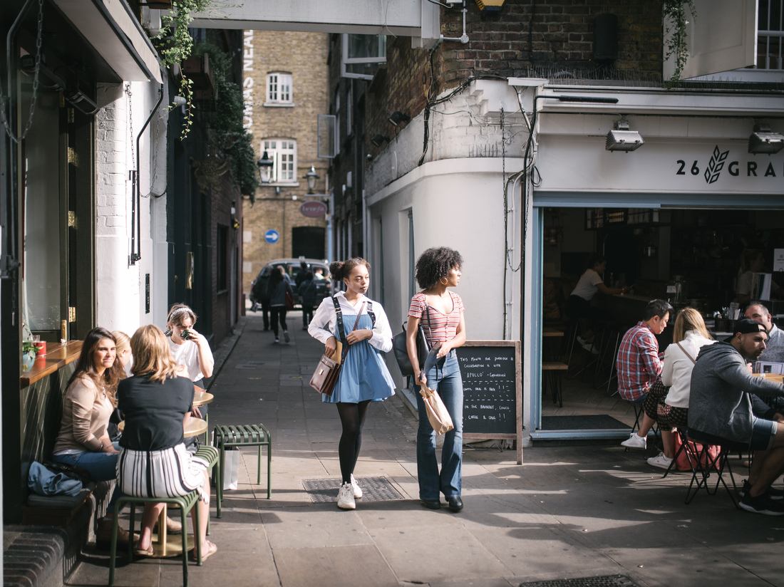 petite place piétonne à londres