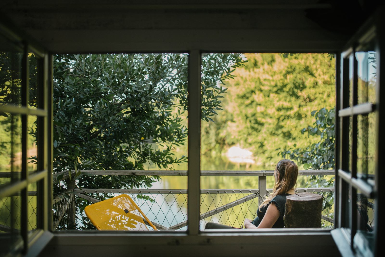 Vue depuis notre petite cabane au Quai des Pontis 