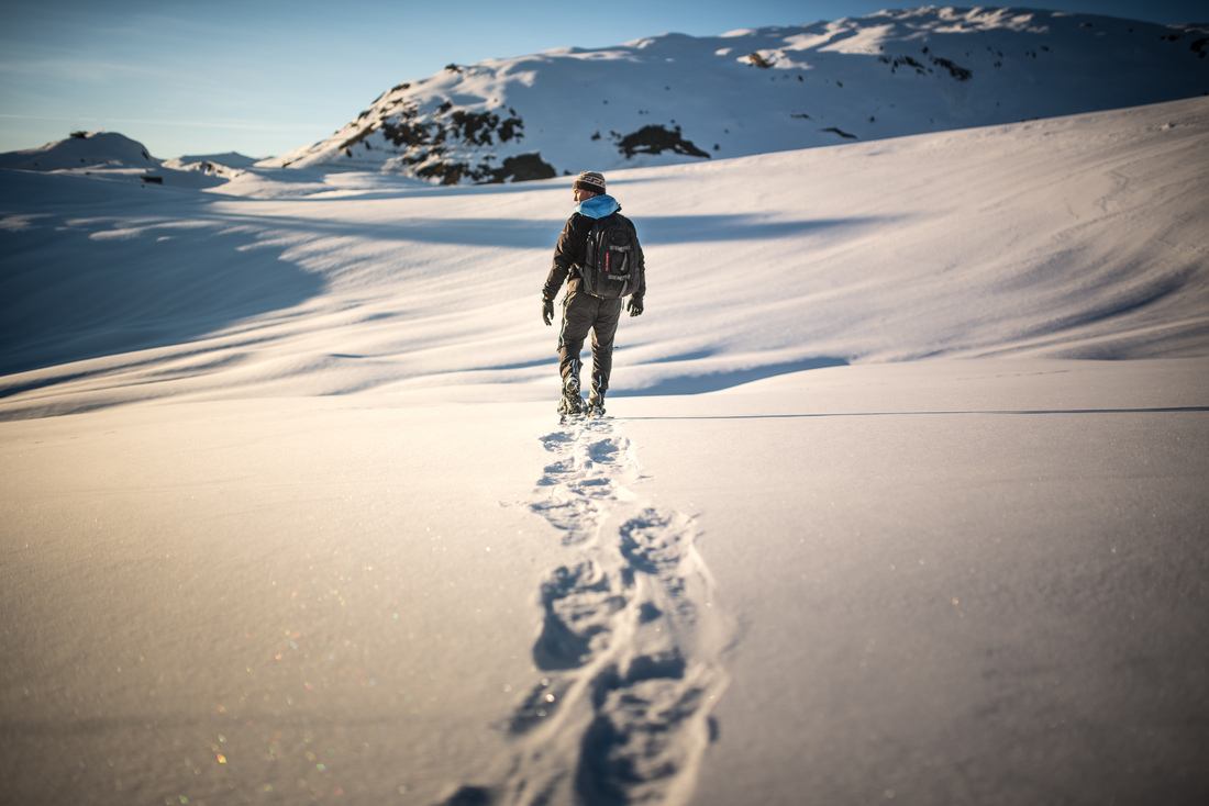 Randonnée raquettes au coucher de soleil