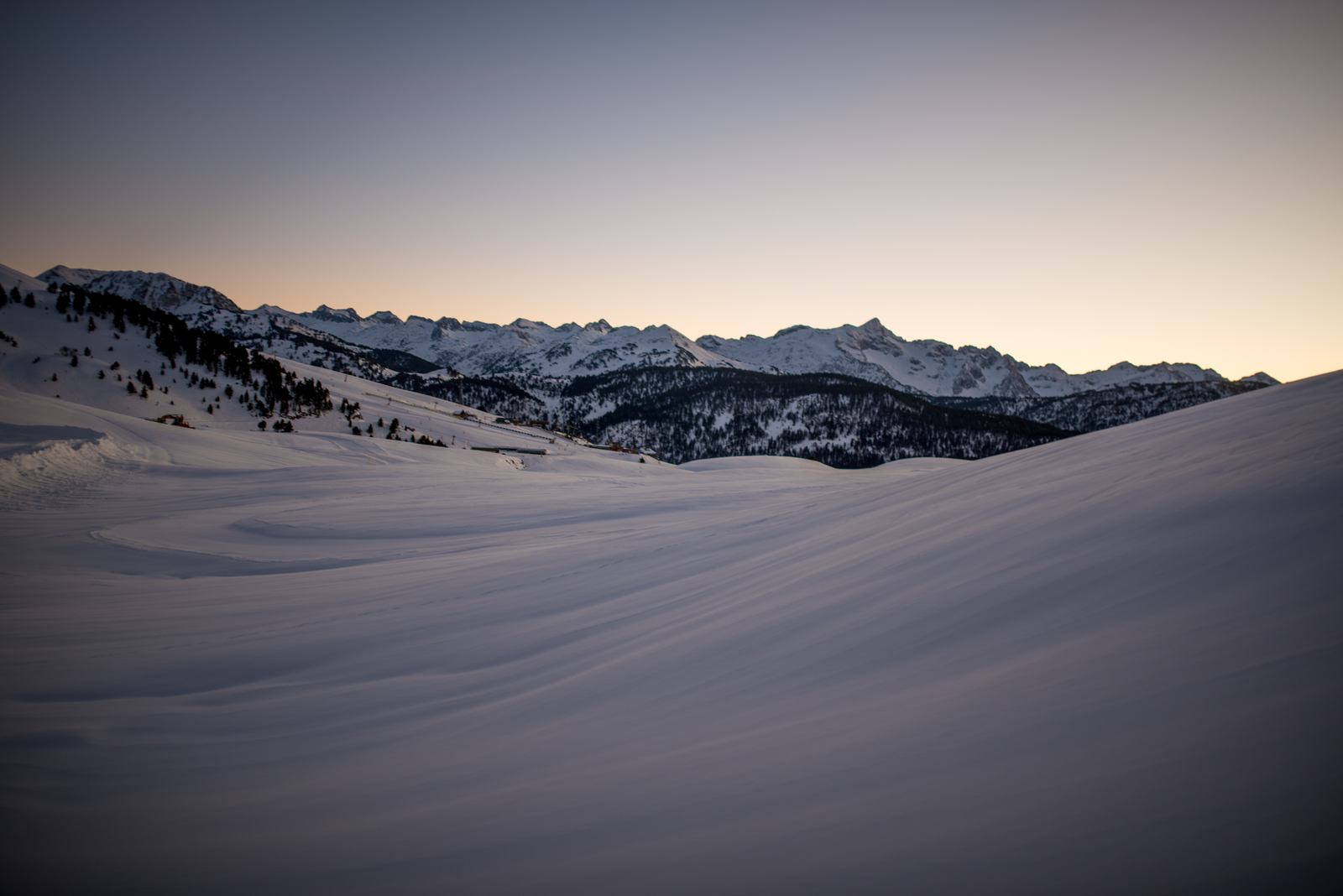 La lumière tombante sur le Val d'Aran 