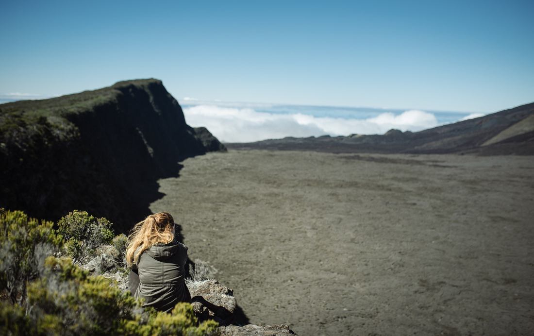 Moment détente devant les paysages du Piton de la Fournaise