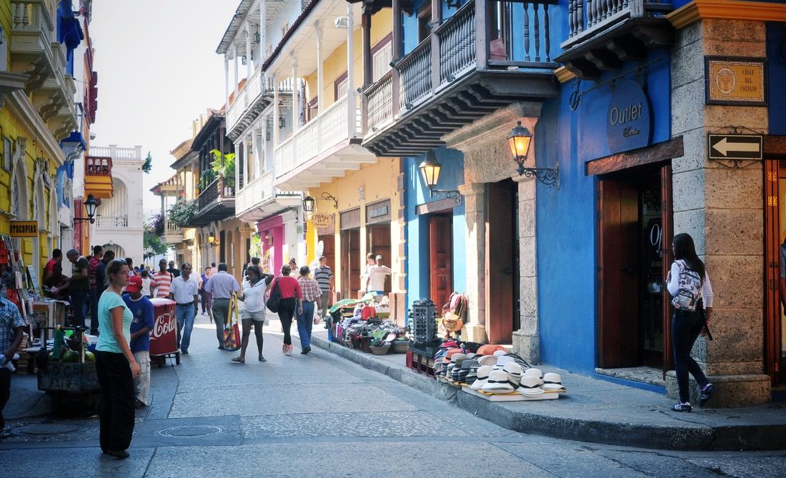 Rue colorée de Carthagène, Colombie